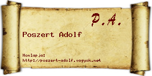 Poszert Adolf névjegykártya